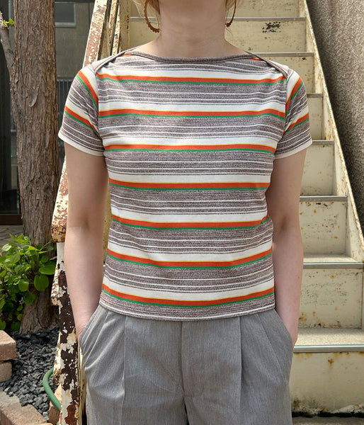 FUMIKA_UCHIDA/GRANDRELLE MULTI STRIPE T-SHIRT(BROWN)