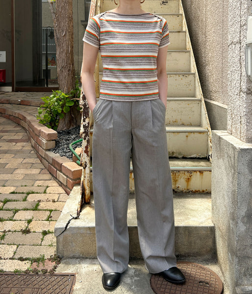 FUMIKA_UCHIDA/GRANDRELLE MULTI STRIPE T-SHIRT(BROWN)