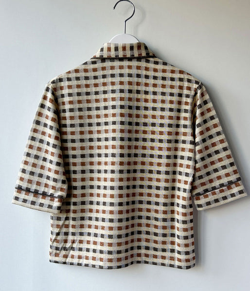 FUMIKA_UCHIDA/PLAID JERSEY POLO(CREAM)