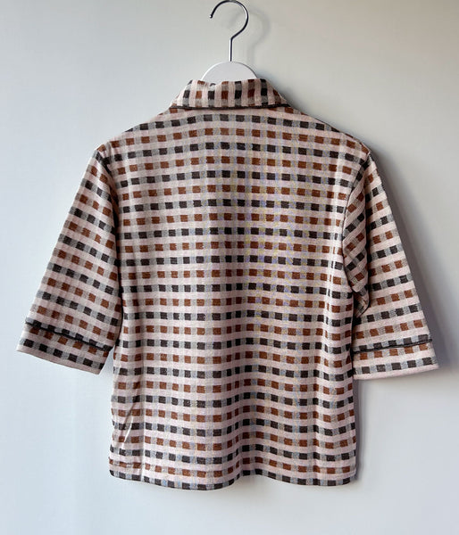 FUMIKA_UCHIDA/PLAID JERSEY POLO(POWDER PINK)