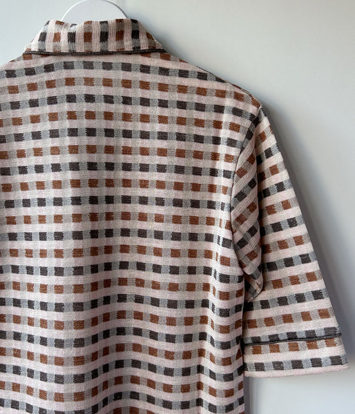 FUMIKA_UCHIDA/PLAID JERSEY POLO(POWDER PINK)