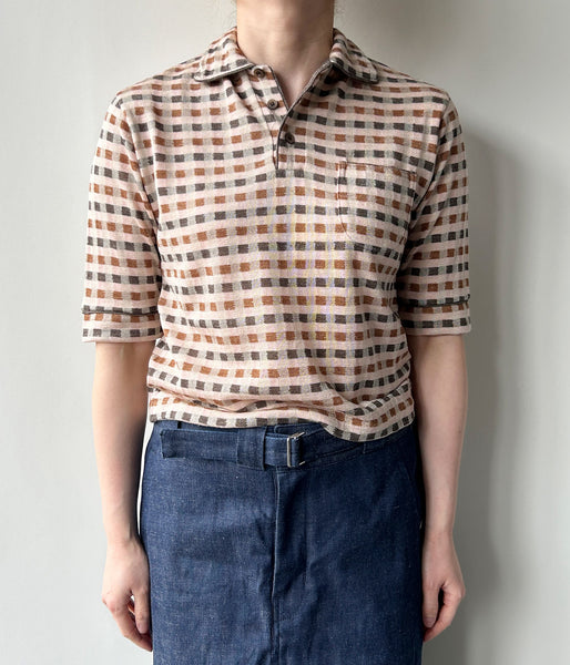 FUMIKA_UCHIDA/PLAID JERSEY POLO(POWDER PINK)