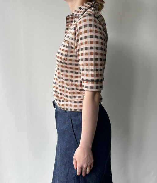 FUMIKA_UCHIDA/PLAID JERSEY POLO(POWDER PINK)