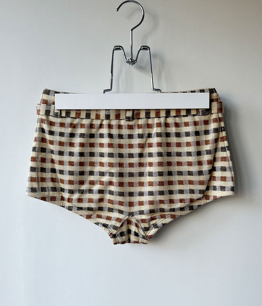 FUMIKA_UCHIDA/PLAID JERSEY SHORTS(CREAM)