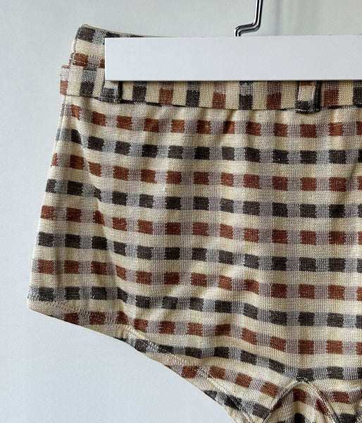 FUMIKA_UCHIDA/PLAID JERSEY SHORTS(CREAM)