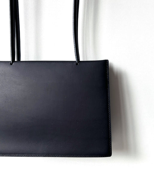 Aeta/GE SQUARE-SHAPED TOTE BAG LONG HANDLE S(BLACK)