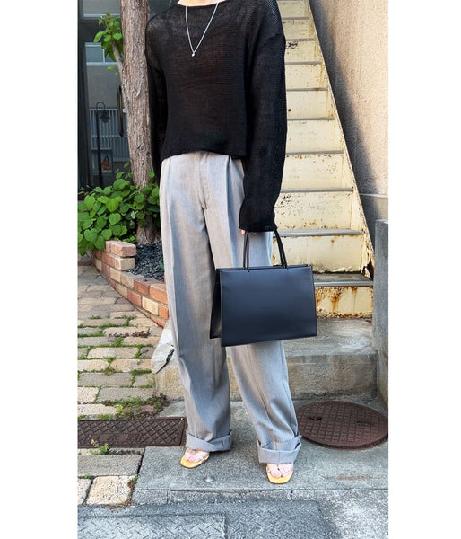 Aeta/GE SQUARE-SHAPED TOTE SHORT HANDLE M(BLACK)