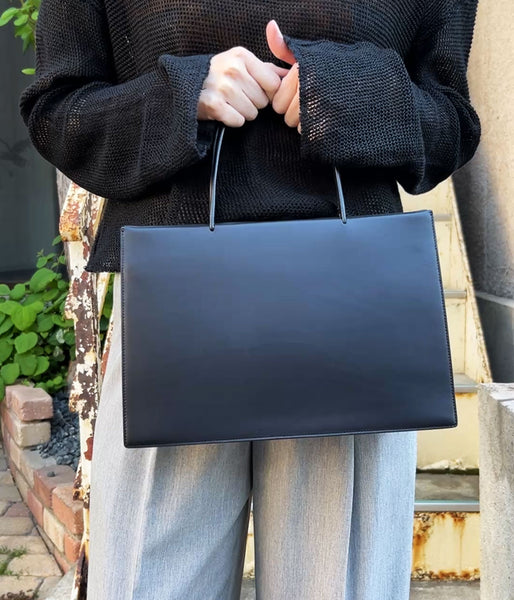 Aeta/GE SQUARE-SHAPED TOTE SHORT HANDLE M(BLACK)