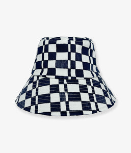 pheeny チェック柄 バケットハット ネイビー PHEENY/CHECKERED BUCKET HAT(NAVY)