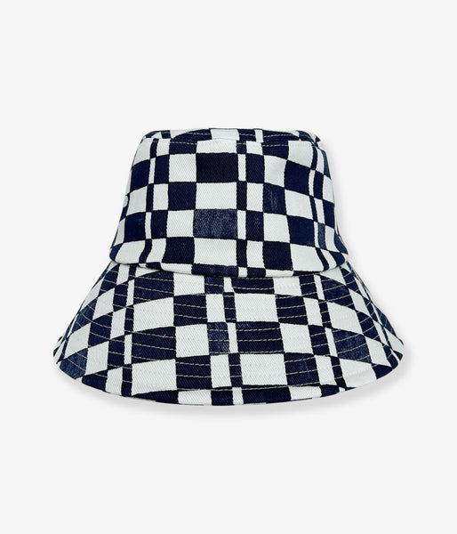 PHEENY/CHECKERED BUCKET HAT(NAVY)