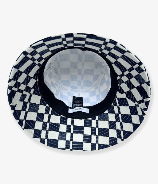 PHEENY/CHECKERED BUCKET HAT(NAVY)