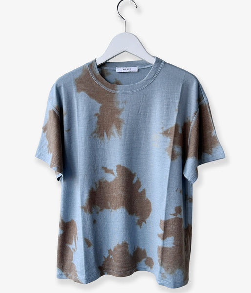 PHEENY/MERINO WOOL DYED S/S TEE(BLUE)