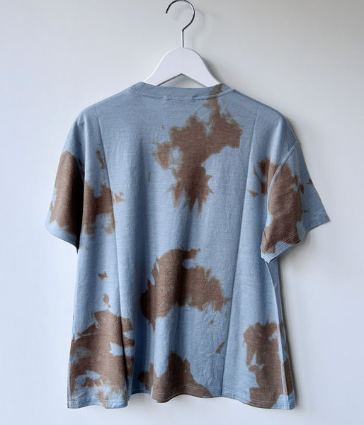 PHEENY/MERINO WOOL DYED S/S TEE(BLUE)