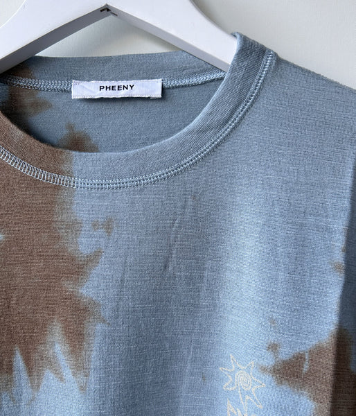PHEENY/MERINO WOOL DYED S/S TEE(BLUE)