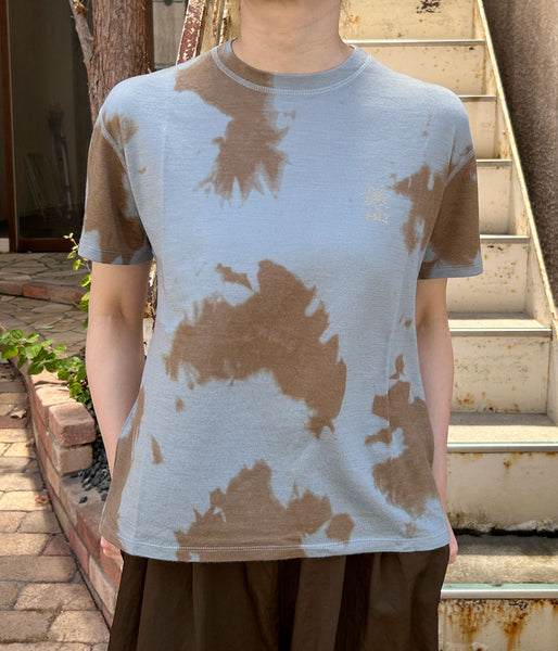 PHEENY/MERINO WOOL DYED S/S TEE(BLUE)