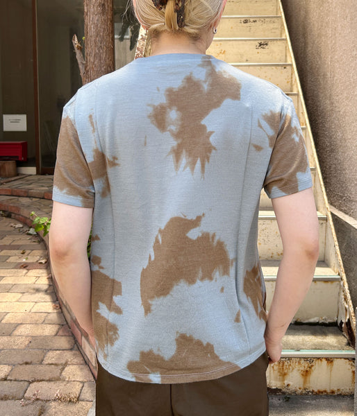 PHEENY/MERINO WOOL DYED S/S TEE(BLUE)