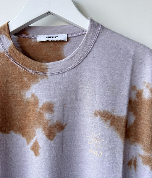 PHEENY/MERINO WOOL DYED S/S TEE(LAVENDER)