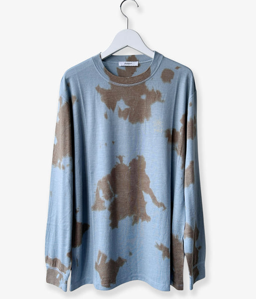 PHEENY/MERINO WOOL DYED L/S TEE(BLUE)