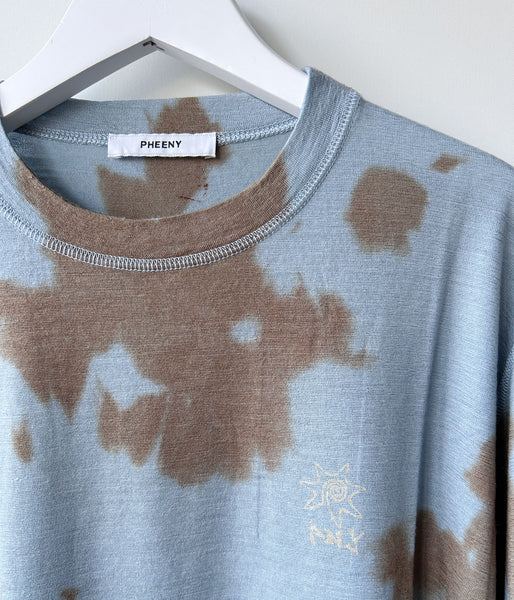 PHEENY/MERINO WOOL DYED L/S TEE(BLUE)