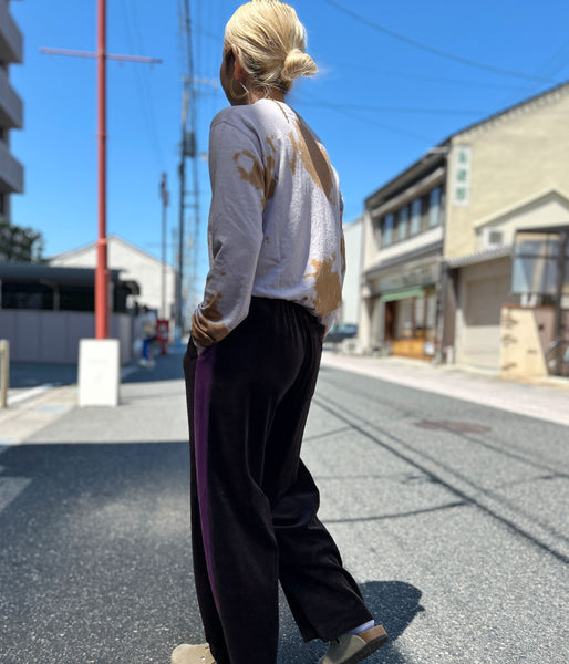 PHEENY/MERINO WOOL DYED L/S TEE(LAVENDER)