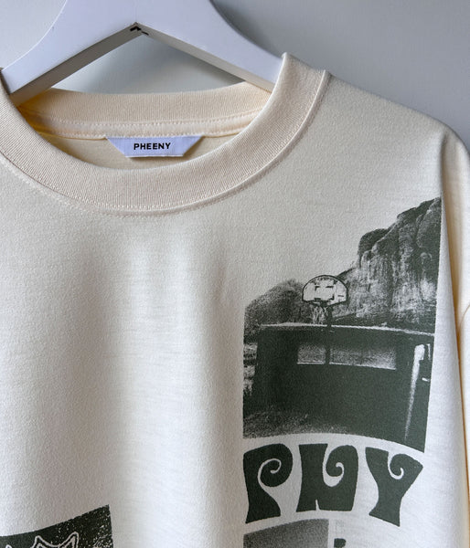 PHEENY/RECYCLED POLYESTER PHOTO S/S TEE(BEIGE)