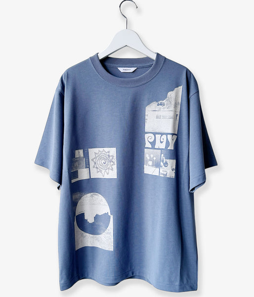 PHEENY/RECYCLED POLYESTER PHOTO S/S TEE(BLUE)
