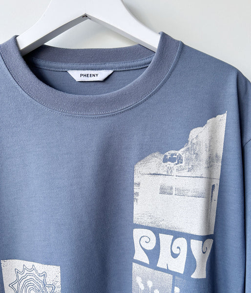 PHEENY/RECYCLED POLYESTER PHOTO S/S TEE(BLUE)