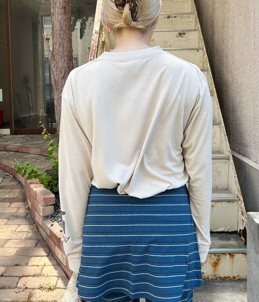 PHEENY/RECYCLED POLYESTER PHOTO L/S TEE(BEIGE)