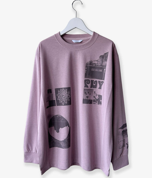 PHEENY/RECYCLED POLYESTER PHOTO L/S TEE(PINK)