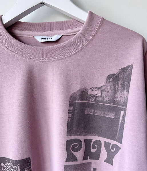 PHEENY/RECYCLED POLYESTER PHOTO L/S TEE(PINK)