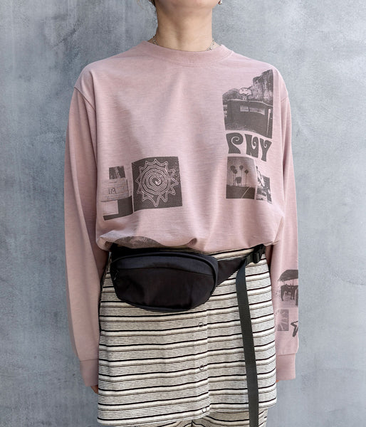 PHEENY/RECYCLED POLYESTER PHOTO L/S TEE(PINK)
