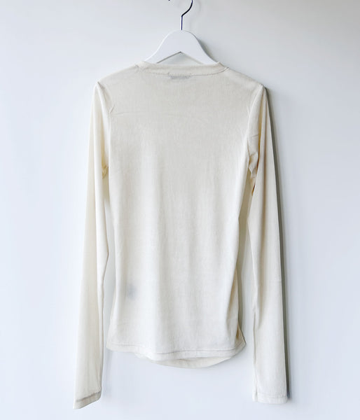 PHEENY/SHEER VELVET FLOCKED TULLE L/S TOP(IORY)