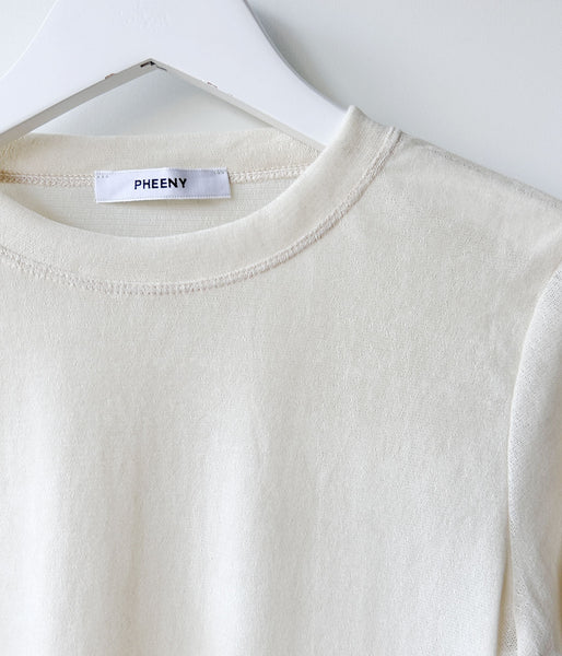 PHEENY/SHEER VELVET FLOCKED TULLE L/S TOP(IORY)