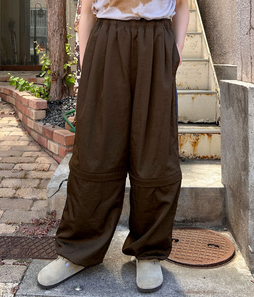 PHEENY/NYLON VAZZERO CONVERTIBLE WIDE PANTS(BROWN)