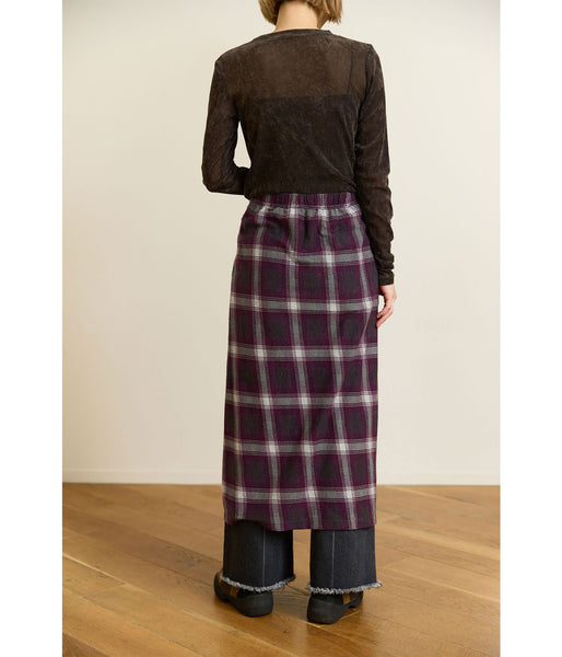 PHEENY/SHEER VELVET FLOCKED TULLE L/S TOP(BROWN)