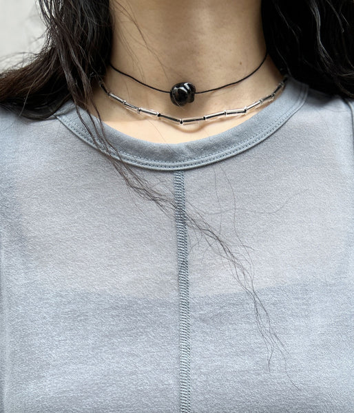 R.ALAGAN/DISTORTED STONE CHOKER(MAHOGANY)