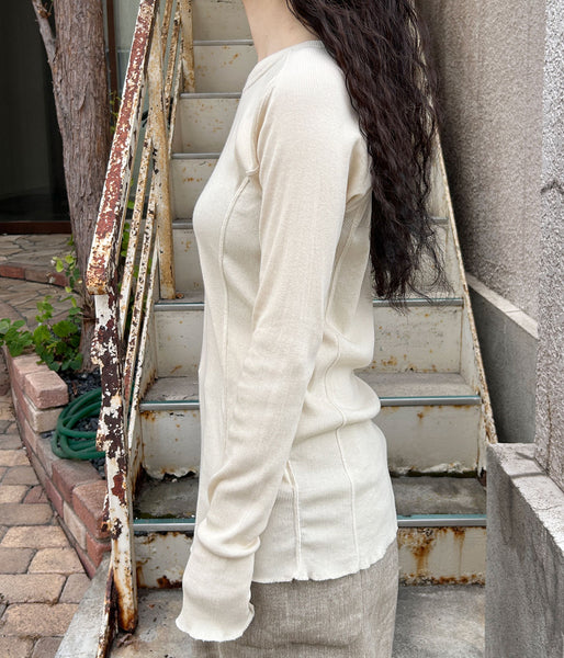 nowos/LONG SLEEVE TOP(IVORY)