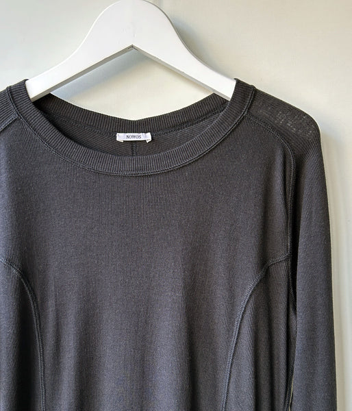 nowos/LONG SLEEVE TOP(BLACK)