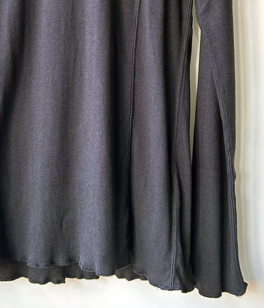 nowos/LONG SLEEVE TOP(BLACK)