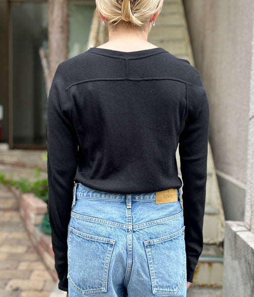 nowos/LONG SLEEVE TOP(BLACK)