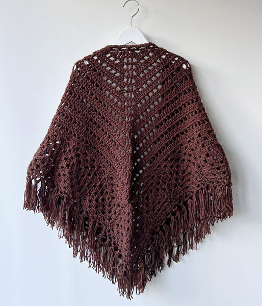 nowos/KNIT SHAWL(BROWN)