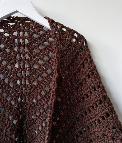 nowos/KNIT SHAWL(BROWN)