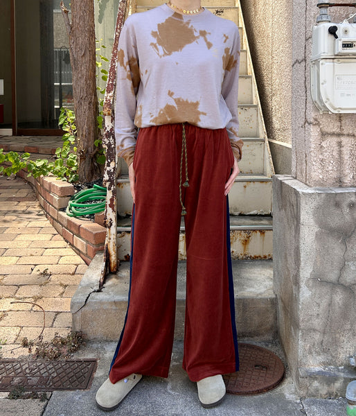 PHEENY/COTTON VELOUR SIDE STRIPDE PANTS(TERRACOTTA)