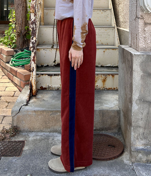 PHEENY/COTTON VELOUR SIDE STRIPDE PANTS(TERRACOTTA)