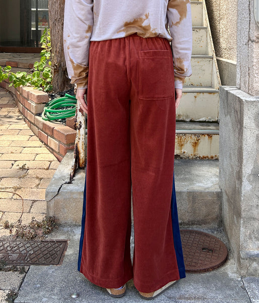 PHEENY/COTTON VELOUR SIDE STRIPDE PANTS(TERRACOTTA)