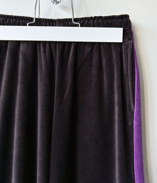 PHEENY/COTTON VELOUR SIDE STRIPDE PANTS(BROWN)