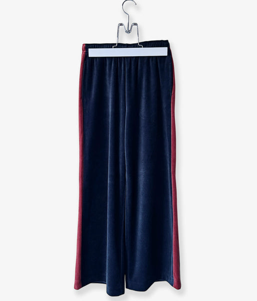 PHEENY/COTTON VELOUR SIDE STRIPDE PANTS(NAVY)