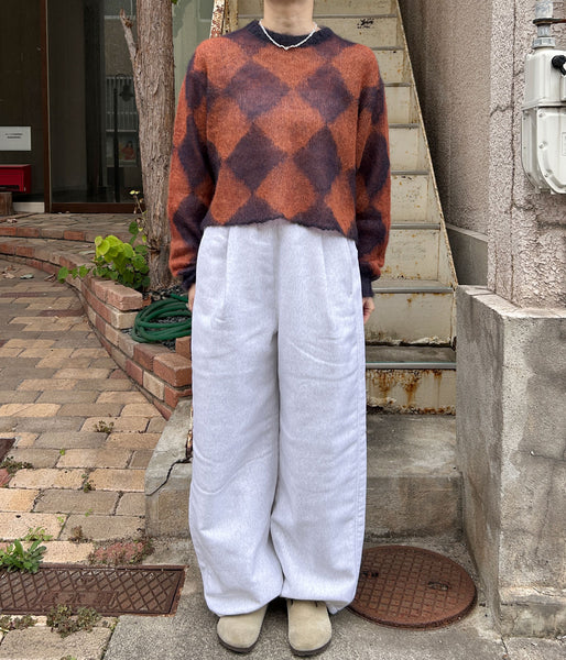 PHEENY/ATHLETIC FLEECE TUCKED WIDE PANTS(GRAY)