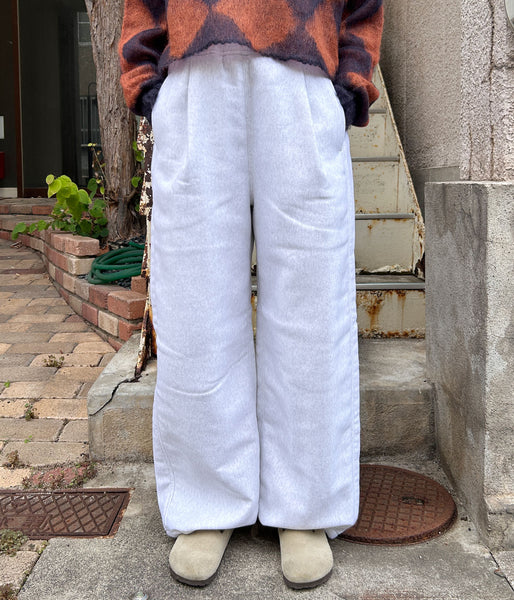 PHEENY/ATHLETIC FLEECE TUCKED WIDE PANTS(GRAY)