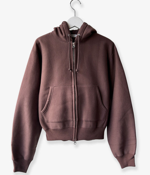 PHEENY/ATHLETIC FLEECE ZIP-UP HOODIE(BROWN)